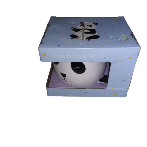 Panda Mug with Ears Eat Sleep and Be Cute Heart Nose Panda Coffee Tea Mug - Picture 11 of 14